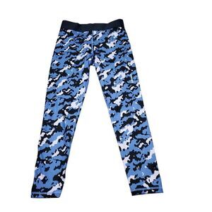Adidas Techfit Camo 7/8 Leggings Silver Dawn Blue Fusion Women's Size Small